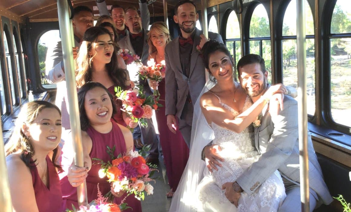 Wedding transportation moment