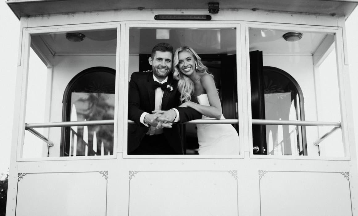 Bridal party and trolley